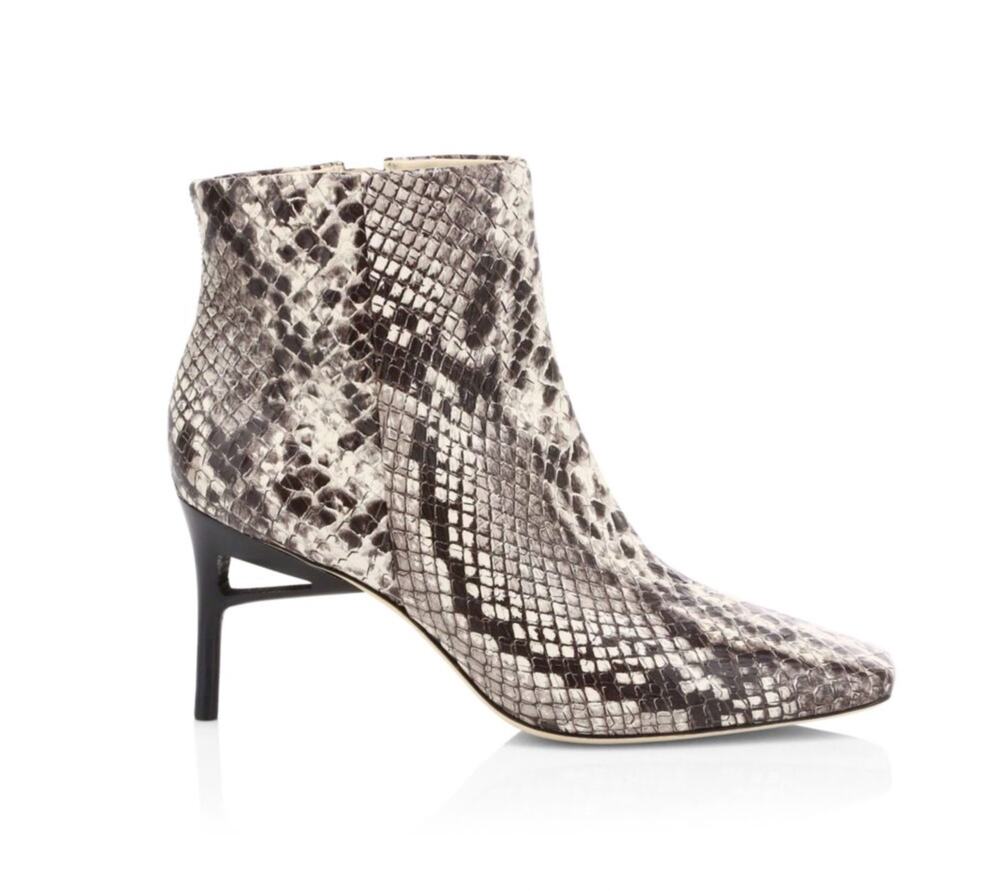 Cult Gaia Arezoo Snake Print Leather Sculptural Heel Ankle Boots EU 38